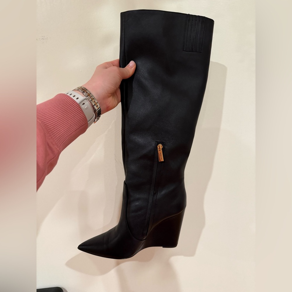 Michael KORS Wedge Knee High Leather Boots
